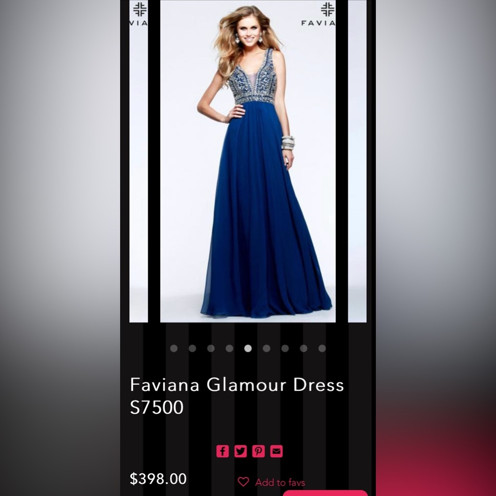 Faviana Navy prom dress size 00 NWT